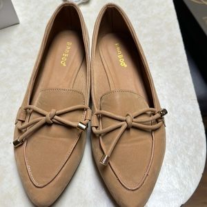 Bamboo Tan Suede Flats, Size 7
